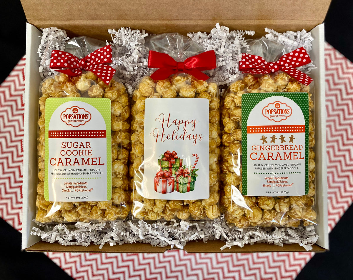 Happy Holidays Gourmet Popcorn Gift Box