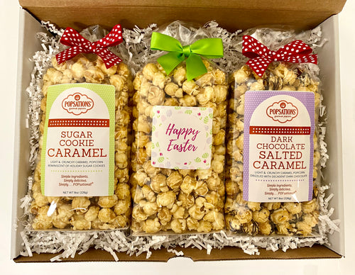 Large Happy Easter Caramel Popcorn Gift Box