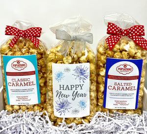 Happy New Year Gourmet Caramel Popcorn Gift Box
