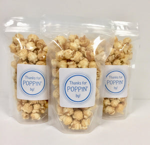 Thanks for Poppin' by popcorn party favors