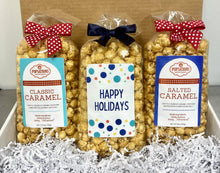 Load image into Gallery viewer, Happy Holidays Gourmet Popcorn Gift Box
