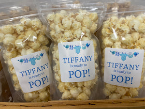 Ready to POP! baby shower popcorn party favors