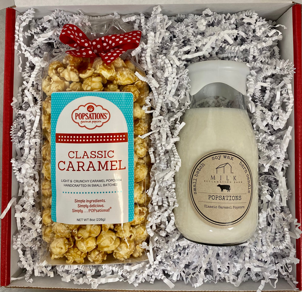 Classic Caramel Popcorn & Candle Gift Box